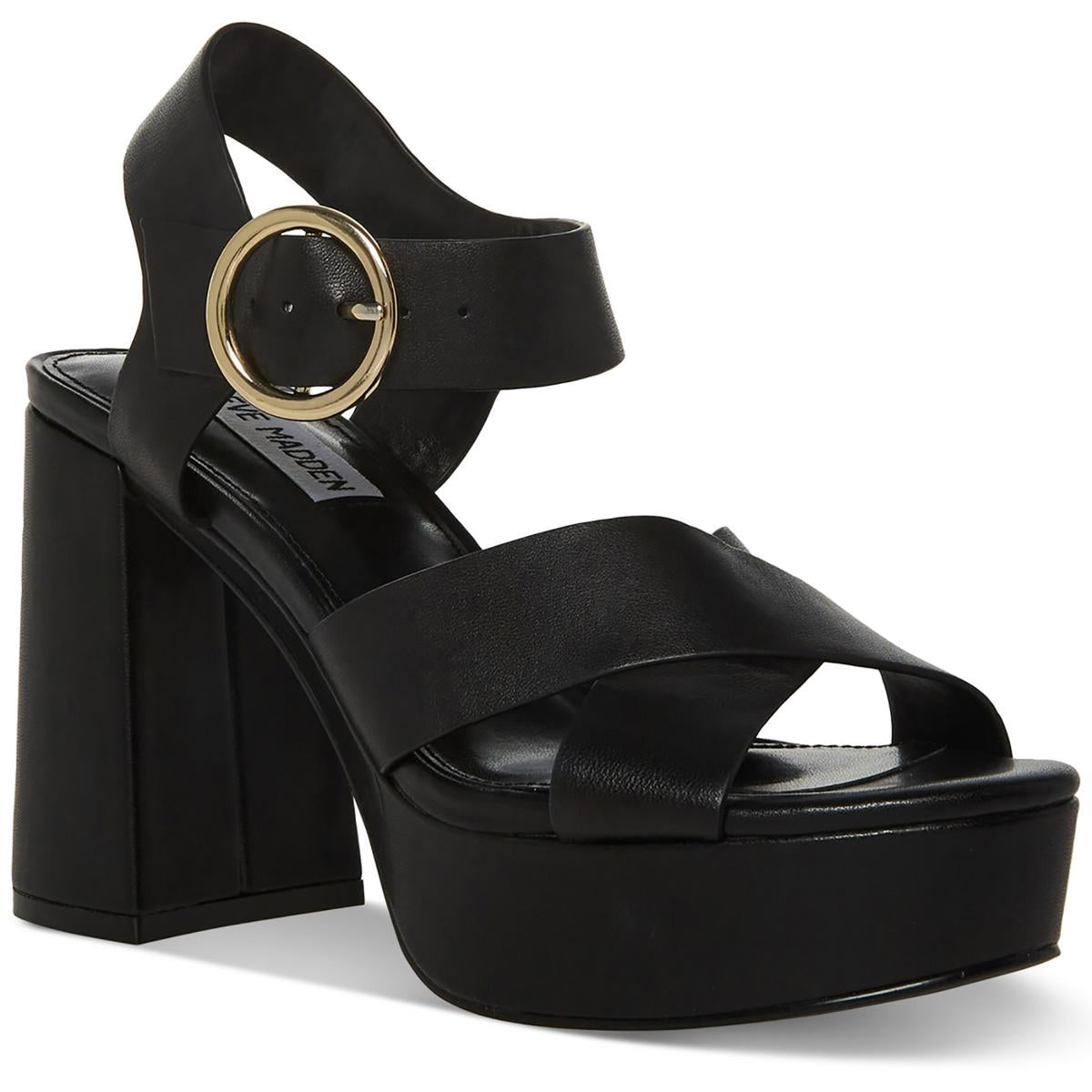 Elkin Womens Leather Slingback Platform Sandals