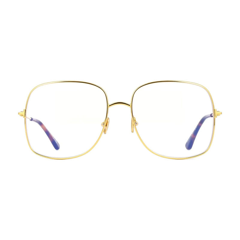 Tom Ford Tom Ford Eyeglasses Square Full Rim, Shiny Rose Gold Frame and Clear Blue Light Block Lens FT6048-B028