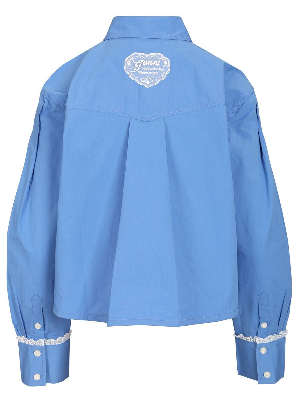 Ganni Women Cotton Shirt With Lace Details