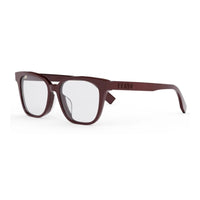 Fendi Fendi Eyeglasses Square Full Rim, Shiny Solid Bordeaux Frame and Clear Demo Lenses Lens FE50045F066