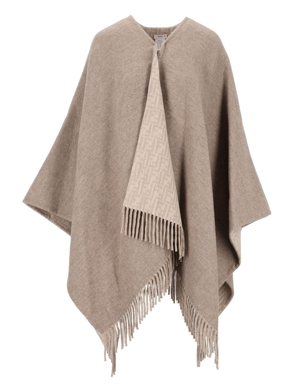 Fendi Women Ff Zucca Wool And Cashmere Poncho