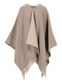 Fendi Women Ff Zucca Wool And Cashmere Poncho