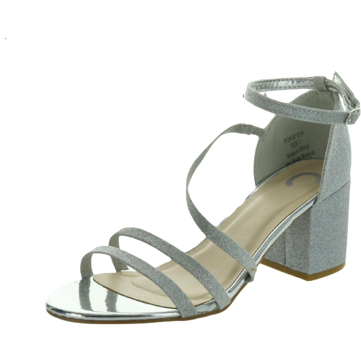 Bella Womens Glitter Heels Silver
