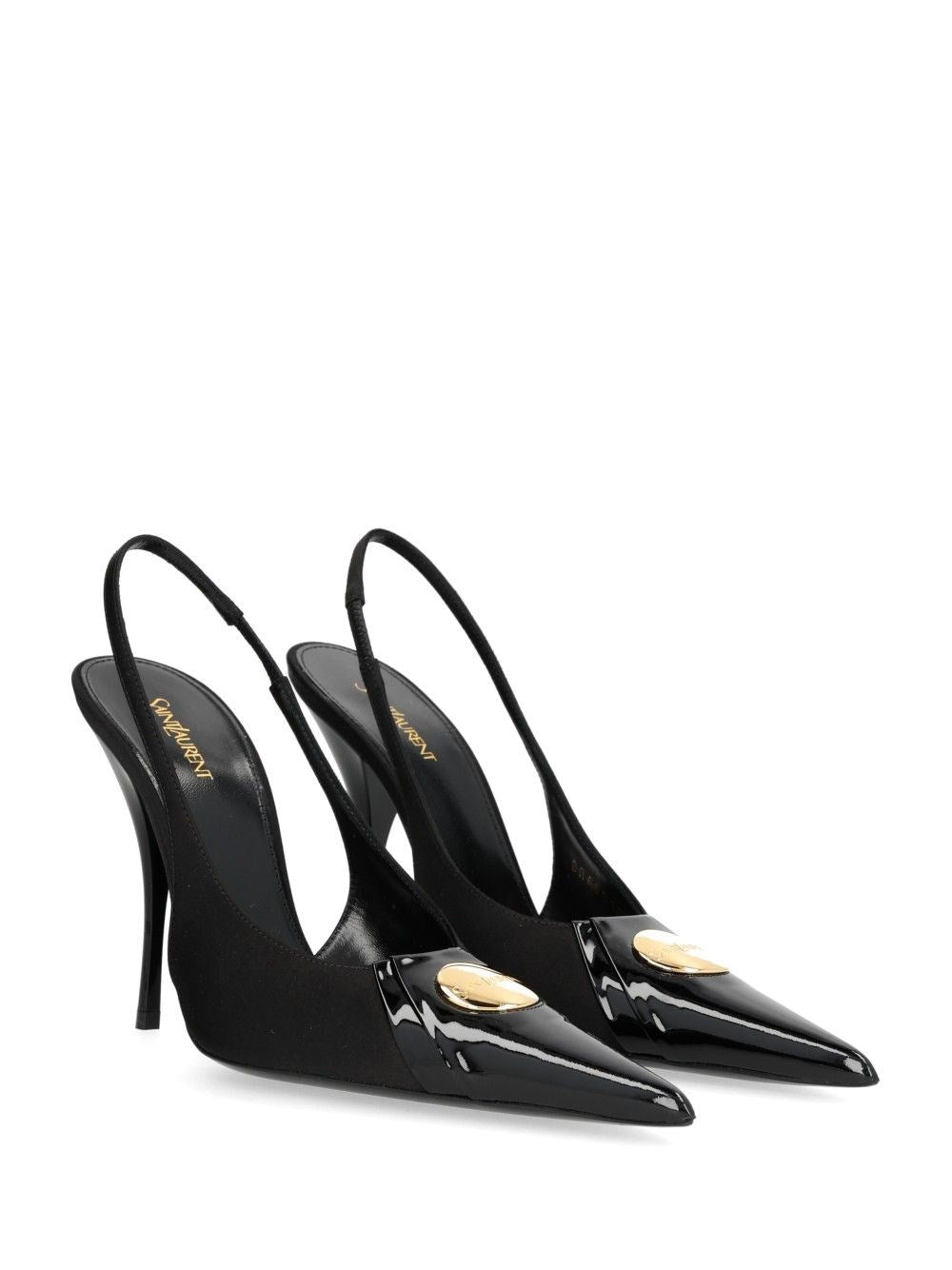 Saint Laurent Women Louis Décolleté In Patent Leather And Satin