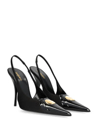 Saint Laurent Women Louis Décolleté In Patent Leather And Satin