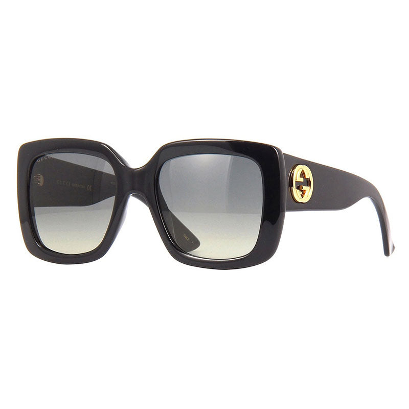 Gucci Sunglasses Square Full Rim, Black Frame and Grey Gradient Lens GG0141SN001