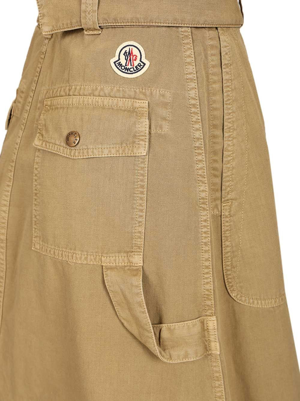 Moncler Women Cotton Midi Skirt With Belt