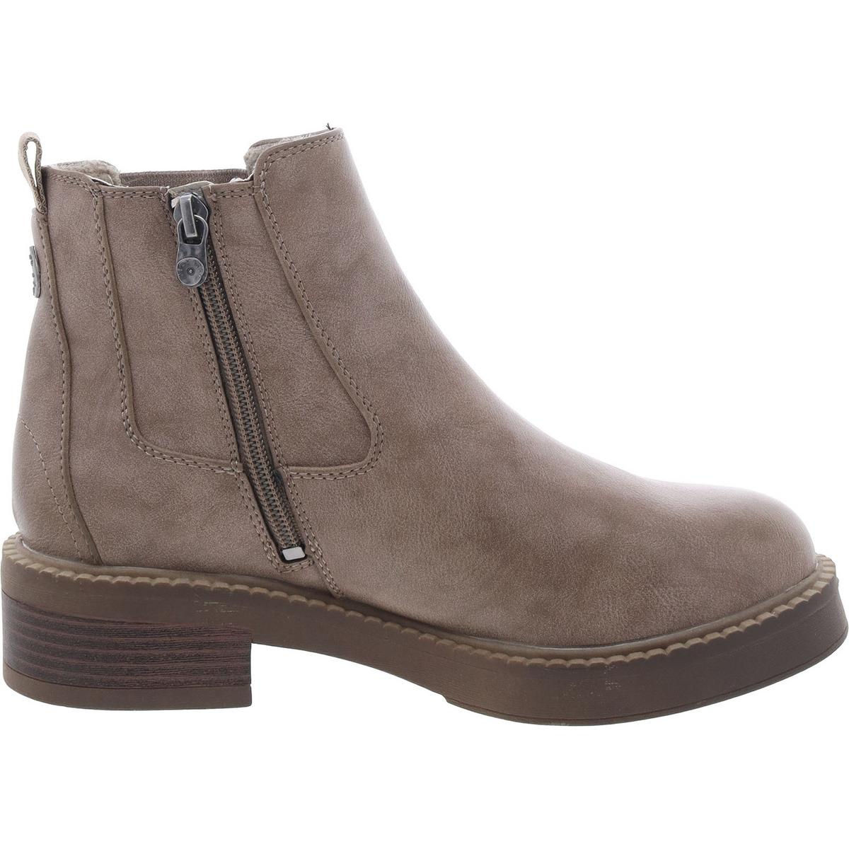VERA Womens Faux Leather Zipper Ankle Boots