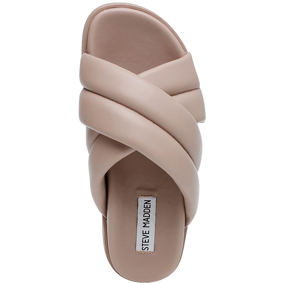 Motte Womens Faux Leather Slip On Slide Sandals