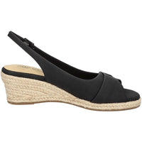 Devlin Womens Faux Leather Peep-Toe Wedge Sandals