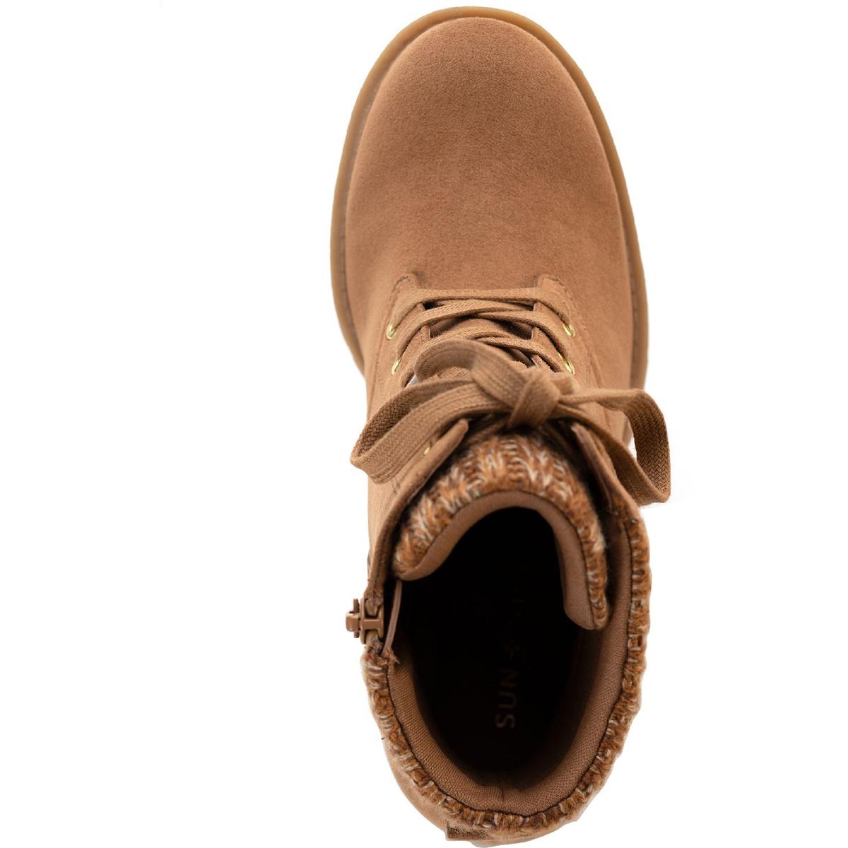 Romina Womens Knit Ankle Combat & Lace-up Boots