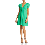 Womens Knot-Front Mini Cocktail and Party Dress