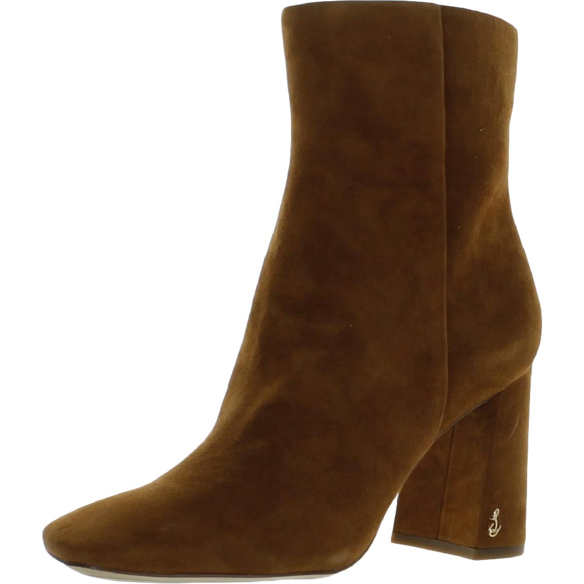 Codie Womens Padded Insole Square Toe Booties 8.5 Medium Frontier Brown Suede