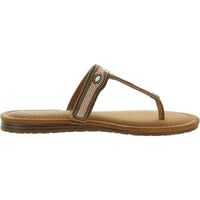 Yves Womens Faux Leather Flip-Flop T-Strap Sandals