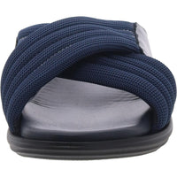 Mens Criss-Cross Leather Slide Sandals
