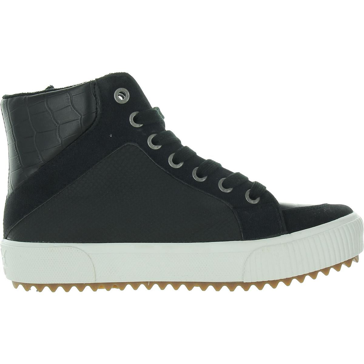 Womens Mixed Media Faux Leather Casual And Fashion Sneakers