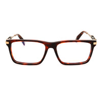 Chopard Eyeglasses Rectangle Full Rim, Shiny Red Havana Frame and Clear Demo Lenses Lens VCH36409AT
