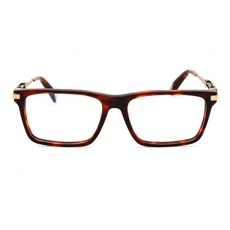 Chopard Eyeglasses Rectangle Full Rim, Shiny Red Havana Frame and Clear Demo Lenses Lens VCH36409AT