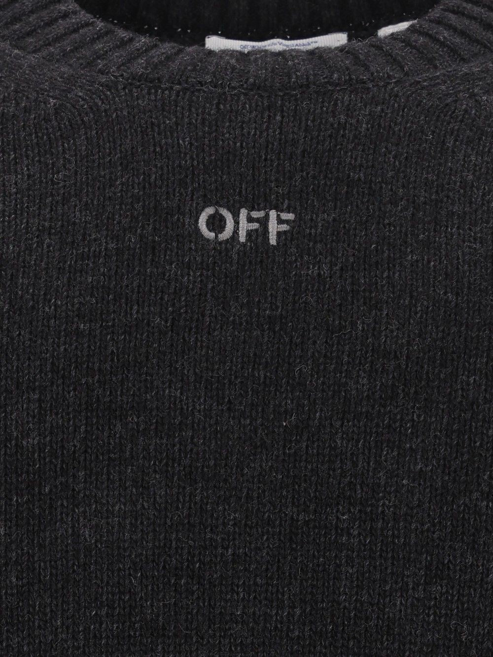 Off-white Off-White Men The Diagonal Arrow Fuzzy Crew Neck Sweater