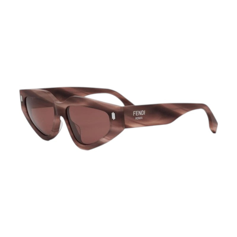 Fendi Fendi Sunglasses Cat Eye Full Rim, Striped Pink Frame and Red Lens FE40163U74S