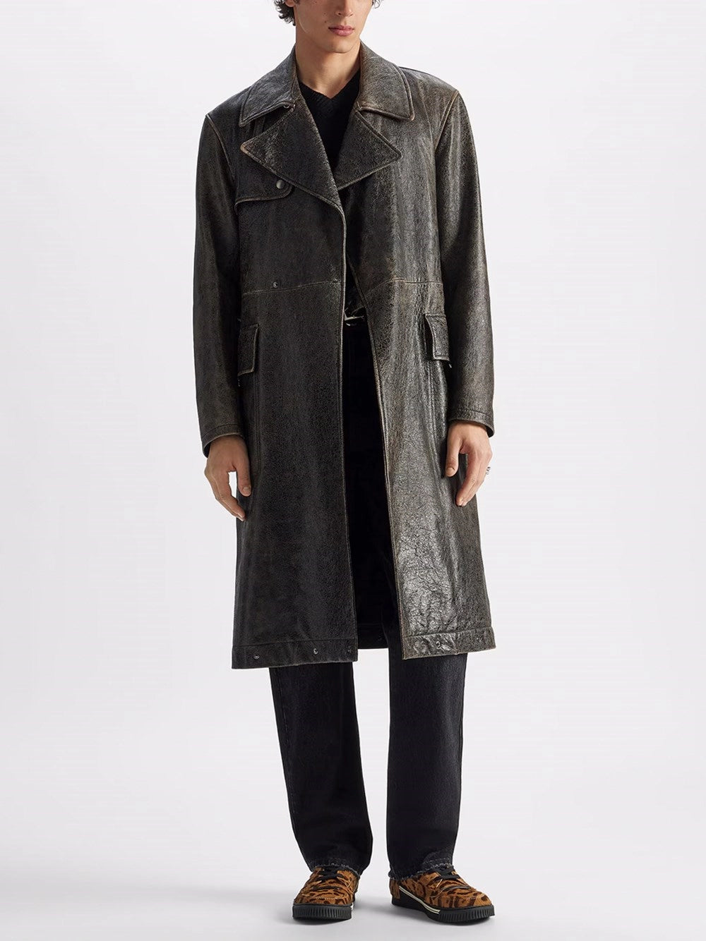 Fendi Men Leather Trench