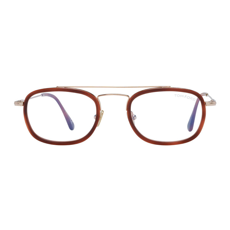 Tom Ford Tom Ford Eyeglasses Square Full Rim, Havana Frame and Clear Blue Light Block Lens FT5677-B053