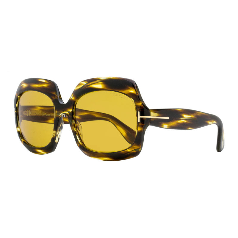 Tom Ford Sunglasses Square Full Rim, Dark Havana Frame and Brown Lens FT115552E