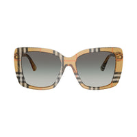 Burberry Sunglasses Square Full Rim, Check Sand/Brown Frame and Dark Grey Gradient Lens BE4456416311