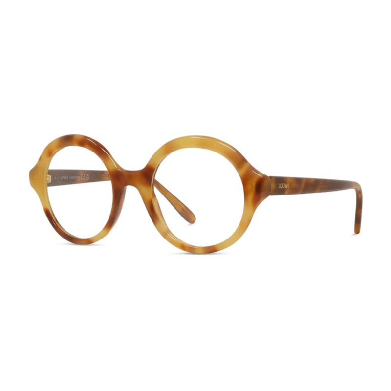 Loewe Loewe Eyeglasses Square Full Rim, Light Havana Frame and Clear Demo Lenses Lens LW50082I053