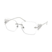 Ralph Lauren Ralph Lauren Eyeglasses Butterfly Rimless, Semi Bright Silver Frame and Clear Demo Lenses Lens RL51309316