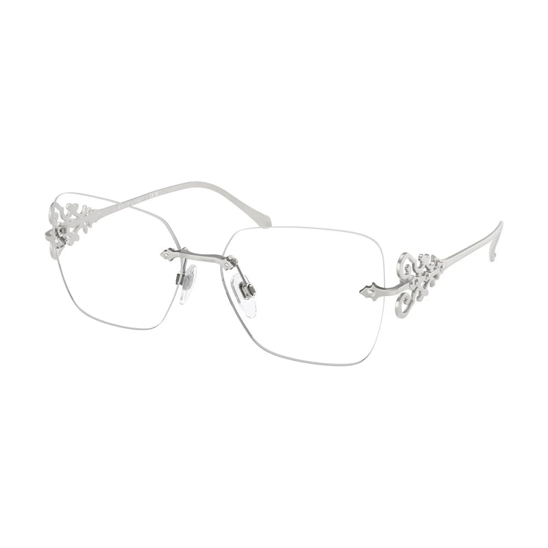 Ralph Lauren Ralph Lauren Eyeglasses Butterfly Rimless, Semi Bright Silver Frame and Clear Demo Lenses Lens RL51309316
