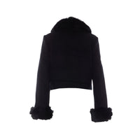 Self Portrait Women Faux Fur Cuff Jacket