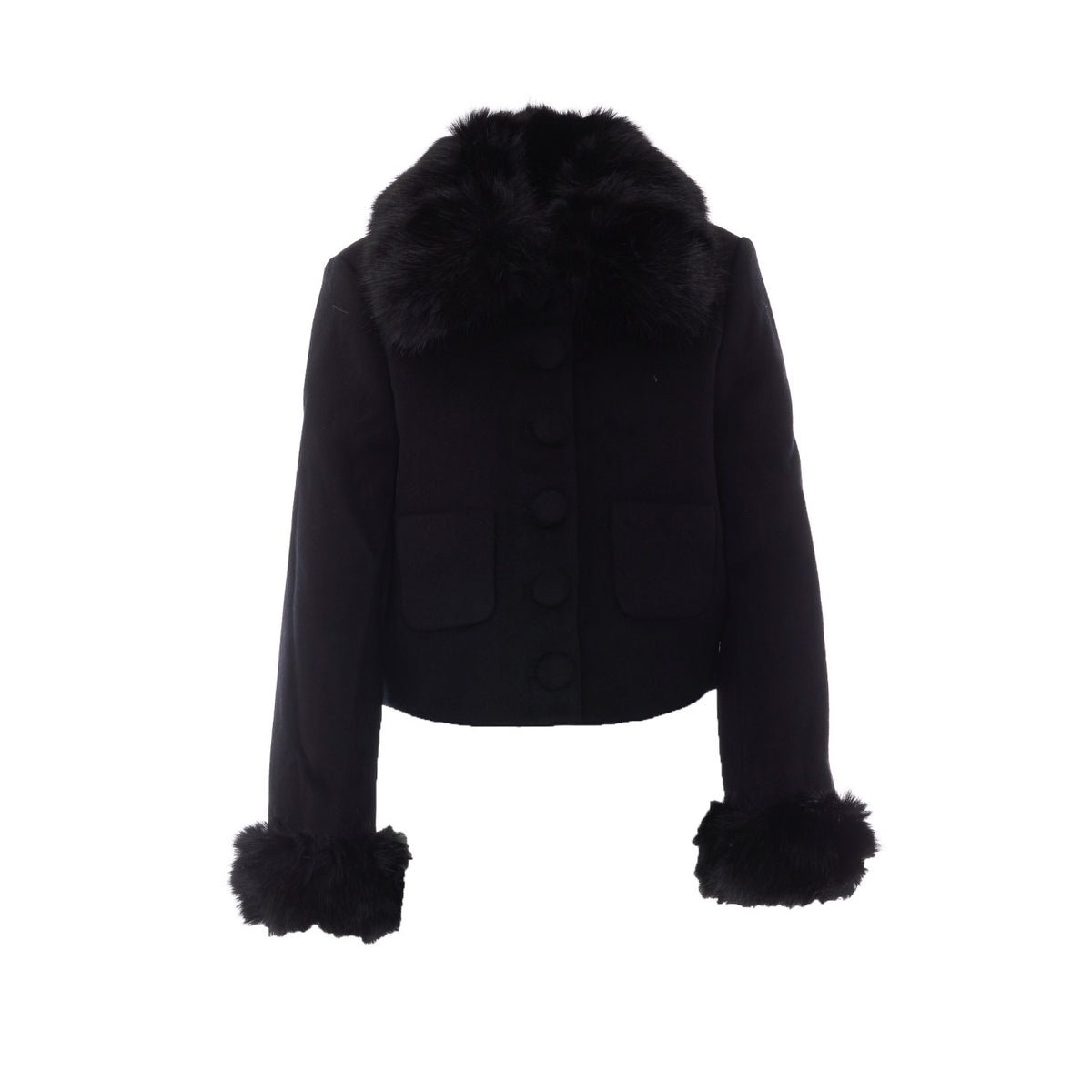 Self Portrait Women Faux Fur Cuff Jacket