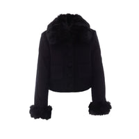 Self Portrait Women Faux Fur Cuff Jacket