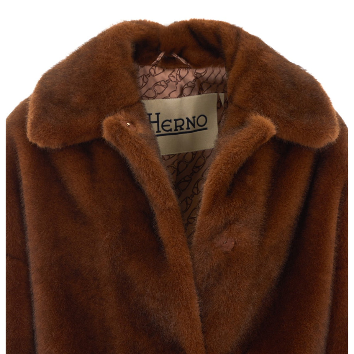 Herno Women Faux Fur Peacoat
