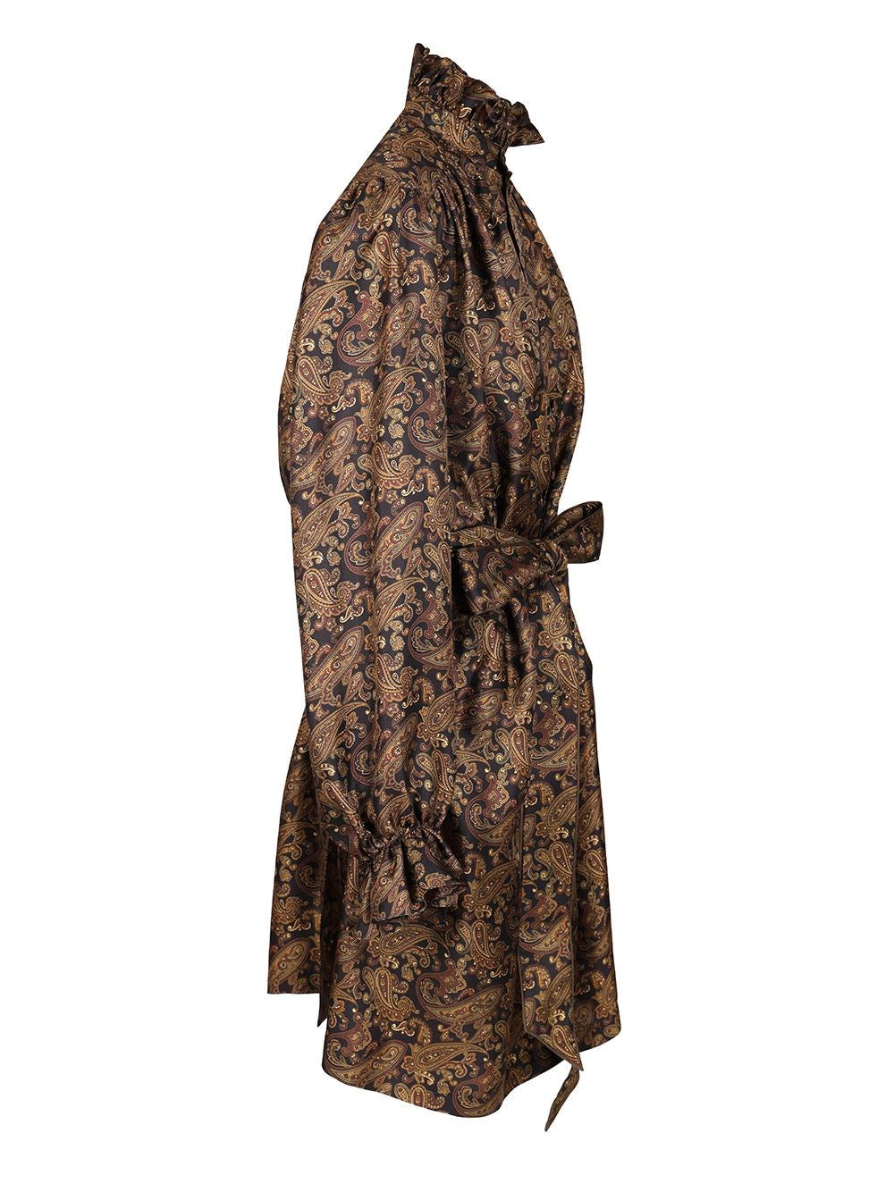 Saint Laurent Women Paisley Pattern Silk Twill Dress