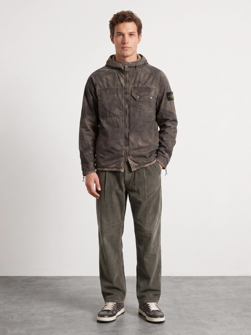 Stone Island Men Laser Forest Camo Hooded Jacket