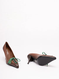 Prada Women Antiqued Leather Pumps
