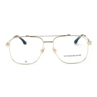 Victoria Beckham Eyeglasses Aviator Full Rim, Silver Frame and Clear Demo Lenses Lens VB2138040