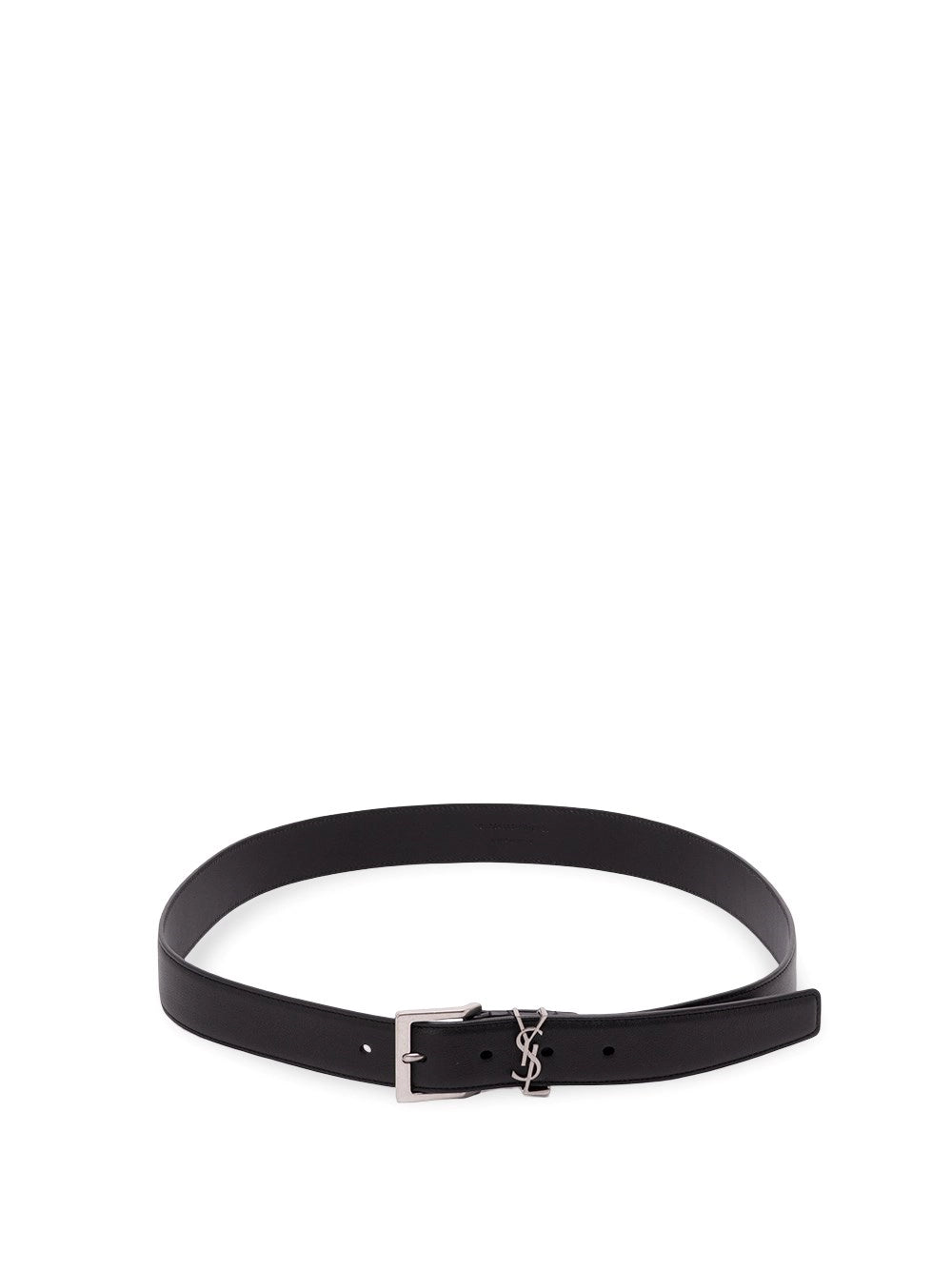 Saint Laurent Men Cassandre Vadim Belt In Smooth Leather