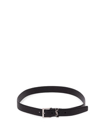 Saint Laurent Men Cassandre Vadim Belt In Smooth Leather