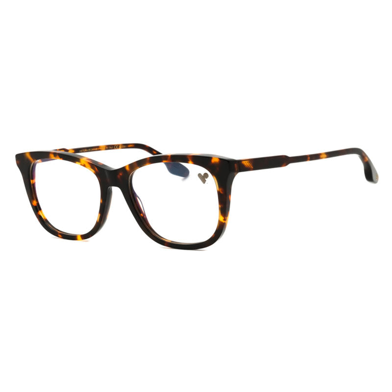 Victoria Beckham Eyeglasses Square Full Rim, Dark Havana Frame and Clear Demo Lenses Lens VB2649234