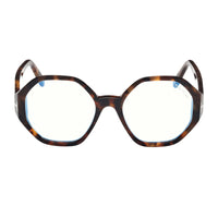 Tom Ford Eyeglasses Geometric Full Rim, Shiny Black Frame and Clear Blue Light Block Lens FT5967-B001
