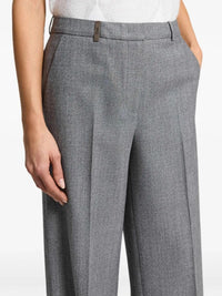 Peserico Women Micro Houndstooth Palazzo Pants With Lurex