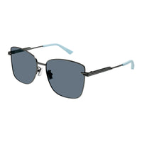 Bottega Veneta Sunglasses Rectangle Full Rim, Silver Frame and Green Lens BV1237S003