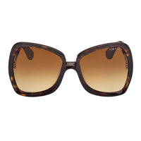 Tom Ford Sunglasses Butterfly Full Rim, Shiny Black Frame and Smoke Gradient Lens FT122201B