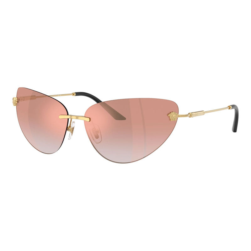 Versace Versace Sunglasses Cat Eye Rimless, Gold Frame and Pink Gradient Mirror Lens VE22811002/6F