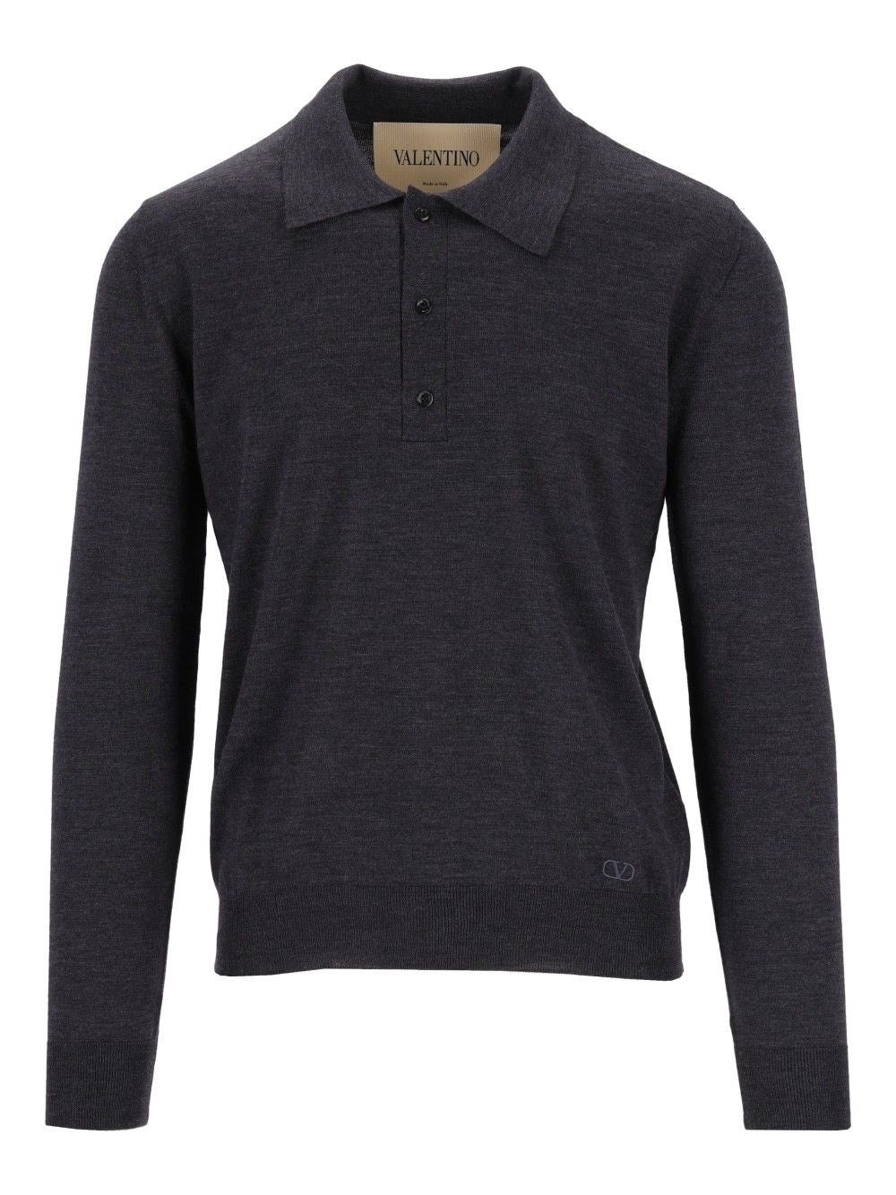 Valentino Garavani Men Wool Knit Polo Shirt
