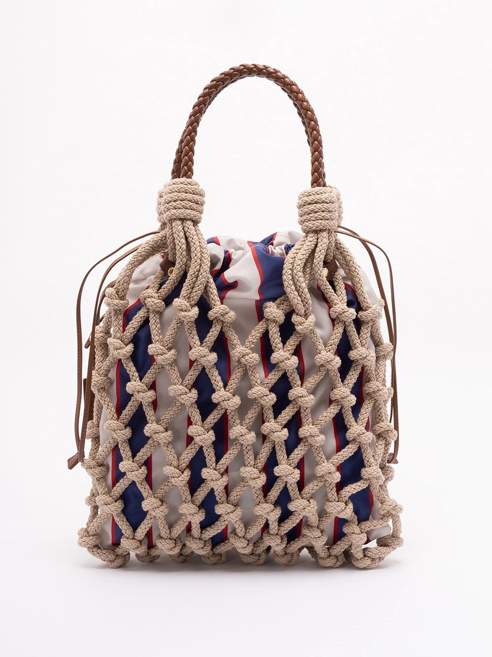 Prada Women ``Prada Noué` Cotton And Leather Handbag