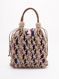 Prada Women ``Prada Noué` Cotton And Leather Handbag